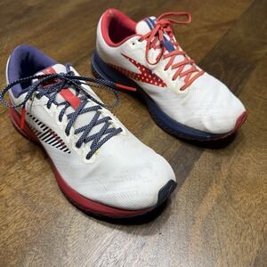 Brooks Launch 7 Shoes Womens Size 10 Patriotic Stars Stripes Running Sneakers